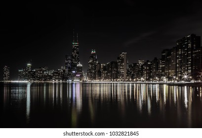 Chicago Skyline At Night 