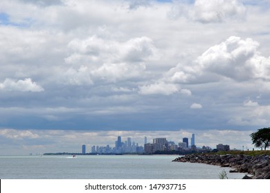 Chicago Skyline From Northwestern University Campus