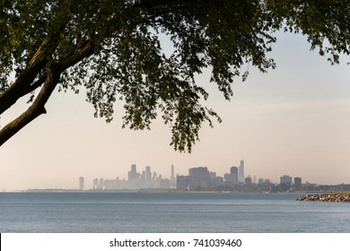 The Chicago Skyline From Northwestern University: Evanston, IL. 