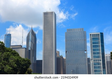 Chicago Skyline Stock Photo. Downtown Chicago Office Buildings.