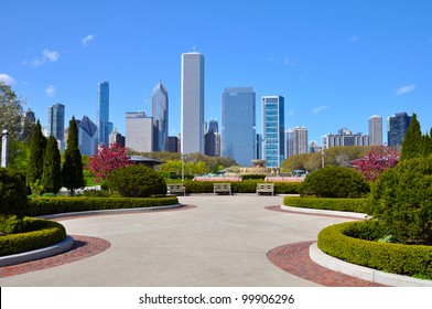 Chicago Skyline - View From Grant Park