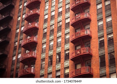 Chicago Street Photography Shot Of Balcony High Rise Building.