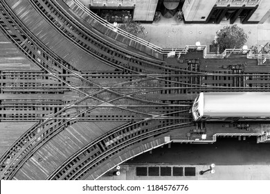 Chicago Train And Switch Viewed From The Top