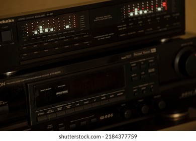 Chicago, United States 29 July 2022: Vintage Hifi Equipment Such As Amplifier, Equalizer