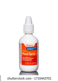 Chicago, USA - April 21, 2020: A Bottle Of Walgreens Saline Spray.