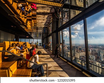 Chicago, USA - July 17 2015: A Rooftop Observation Deck In Chicago