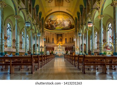 Chicago, USA - Jun 1, 2019: The St. Stanislaus Kostka Church Is A Historic Church Of The Roman Catholic Archdiocese Of Chicago.