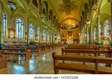 Chicago, USA - Jun 1, 2019: The St. Stanislaus Kostka Church Is A Historic Church Of The Roman Catholic Archdiocese Of Chicago.