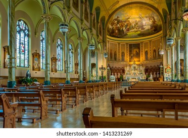 Chicago, USA - Jun 1, 2019: The St. Stanislaus Kostka Church Is A Historic Church Of The Roman Catholic Archdiocese Of Chicago.