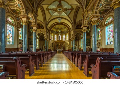 Chicago, USA - June 14, 2019: St. Hedwig's Church Is A Historic Parish Church Of The Roman Catholic Archdiocese Of Chicago Located In Chicago.