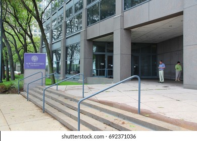 CHICAGO, USA - JUNE 26, 2013: People Visit Northwestern University School Of Law In Chicago. Northwestern University (NU) Is A Private Research University.