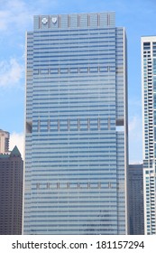 CHICAGO, USA - JUNE 27, 2013: Blue Cross Blue Shield Tower In Chicago. It Is 243m Tall And As Of 2014 Is The 17th Tallest Building In Chicago.