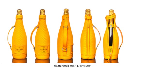 Chicago, USA - June 5, 2020: Bottles of Veuve Clicquot Ponsardin Premium Champagne. Veuve Clicquot Ponsardin is a French champagne house based in Reims.