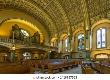 Chicago, USA - June 9, 2019: St. Josaphat Is A Historic Church Of The Roman Catholic Archdiocese Of Chicago. 