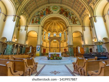 Chicago, USA - June 9, 2019: St. Josaphat Is A Historic Church Of The Roman Catholic Archdiocese Of Chicago. 