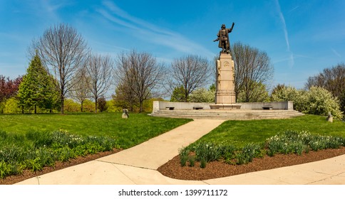 Chicago, USA - May 16, 2019: Christopher Columbus Statue In Grant Park, Chicago.