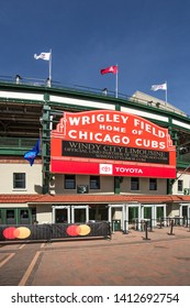 Chicago, USA - May 31, 2019: The Wrigley Field Baseball Stadium is Home of the Chicago Cubs since 1916.