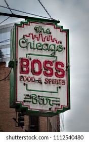 Chicago, USA - October 2017: Pizza Restaurant Sign