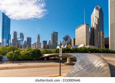 Chicago, USA - September 18, 2019 : BP Pedestrian Bridge View In Chicago City