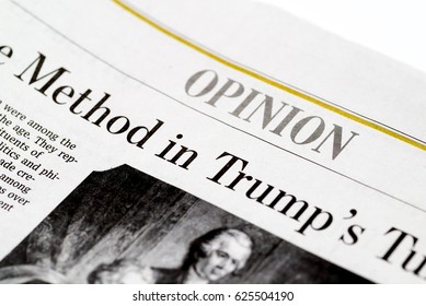 Chicago USA-Feb 12 2017:The Wall Street Journal Newspaper,Opinion Section(for Editorial Use Only)

