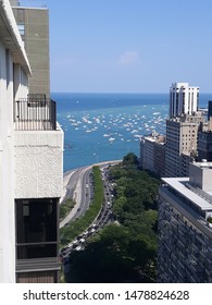 Chicago View From The Lakefront On Lakeshore Drive 