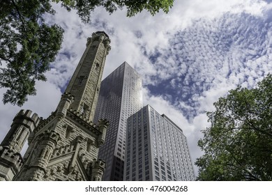 Chicago Water Tower On A Cloudy Summer Day