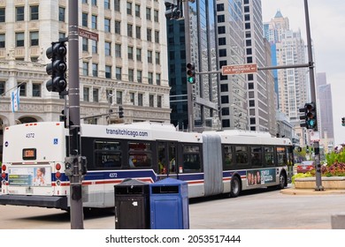 Chicago,Illinois,USA - 10 06 2021: Chicago Transit Authority Bus (CTA)