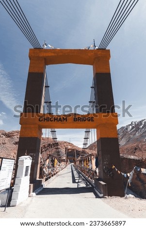 Chicham Bridge in Spiti Valley is India's highest road span crossing approximately 150 meters above a tributary of the River Spiti in the Himachal Pradesh region.