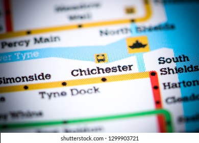 Chichester Station. Newcastle Metro Map.