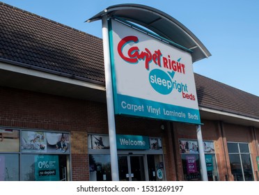Chichester, West Sussex, UK, October 06, 2019, Carpet Right store situated on the retail park in Chichester. 