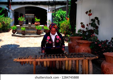 Chichicastenango, Guatemala Highlands, Guatemala, Mayan Marimba Player, April 29, 1999