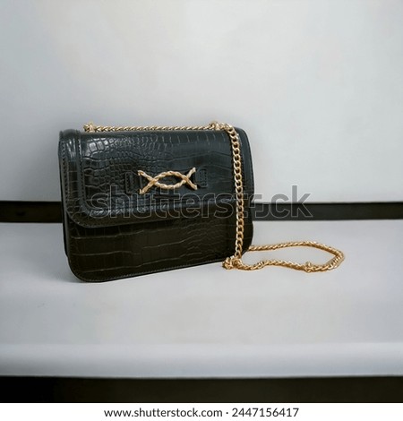 chick black purse with isolated background