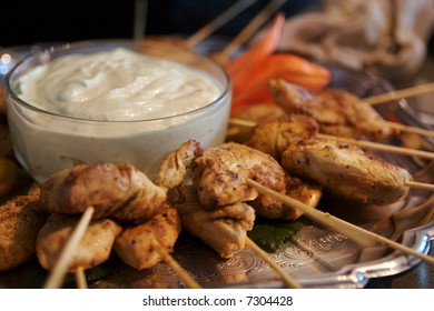 Chicken Appetizer On Serving Platter