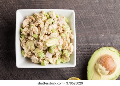 Chicken Avocado Salad Sandwich Top View