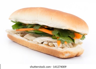 chicken banh mi - vietnamese sandwich