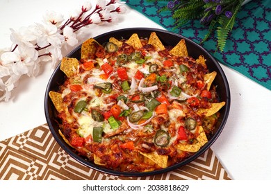 Chicken BBQ Loaded Nachos Dish