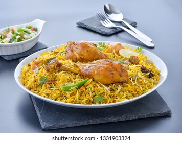 Chicken Biryani, Spicy, Delicious And Mouth-watering Rice Meal With Juicy And Tender Chicken