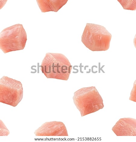 Chicken breast, fillet isolated on white background, SEAMLESS, PATTERN