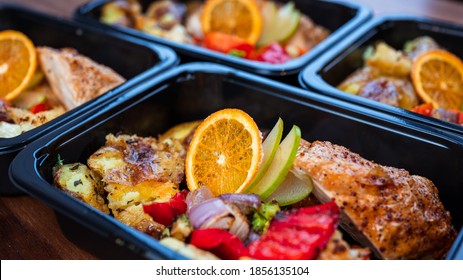 Chicken breast meal in to go container - Shutterstock ID 1856135104