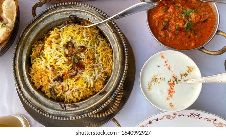 Chicken Briyani On The Table With Top View