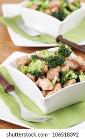 Chicken And Broccoli Stir Fry. Shallow Dof