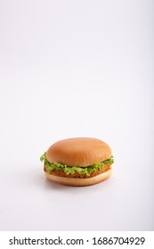 Chicken Burger On Plain Background