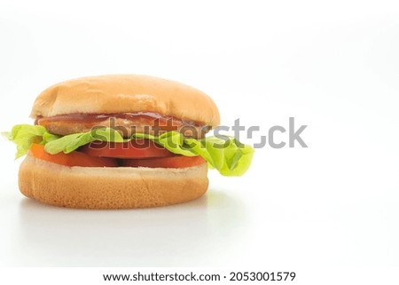 Image, Stock Photo real cheeseburger