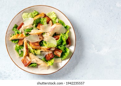 Chicken Caesar Salad, Overhead Shot