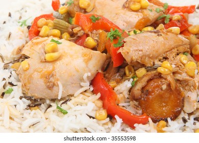 Chicken Casserole With Basmati And Wild Rice.