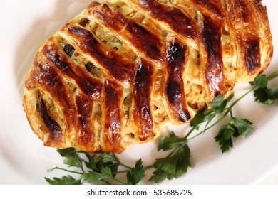 Chicken, Cheese, Mushroom And Leek Pie