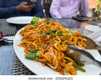 Chicken chow mien with mix vegetables - Shutterstock ID 2256241621