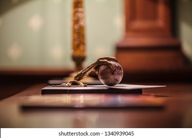 chicken claw as a press papier on the writing table - Shutterstock ID 1340939045