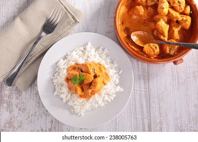 Chicken Cooked With Curry And Rice