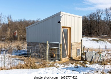 Chicken Coop In The Winter.